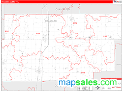 Douglas County, IL Wall Map