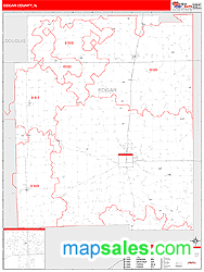 Edgar County, IL Wall Map