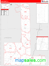Ford County, IL Zip Code Wall Map