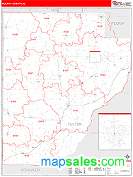 Fulton County, IL Zip Code Wall Map