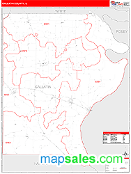 Gallatin County, IL Zip Code Wall Map