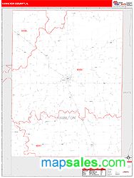 Hamilton County, IL Zip Code Wall Map