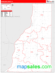 Henderson County, IL Zip Code Wall Map