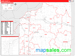 Henry County, IL Zip Code Wall Map