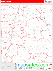 Iroquois County, IL Zip Code Wall Map