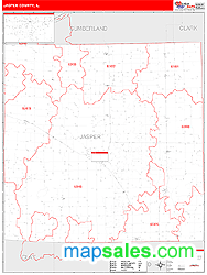 Jasper County, IL Zip Code Wall Map