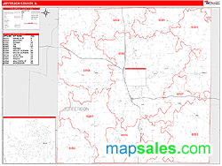 Jefferson County, IL Zip Code Wall Map