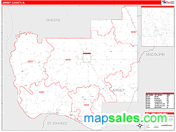 Jersey County, IL Zip Code Wall Map