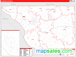 Jo Daviess County, IL Zip Code Wall Map