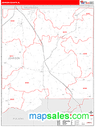 Johnson County, IL Zip Code Wall Map