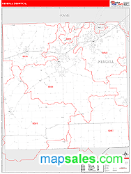Kendall County, IL Wall Map