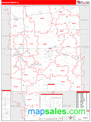 La Salle County, IL Zip Code Wall Map