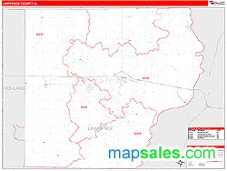 Lawrence County, IL Zip Code Wall Map