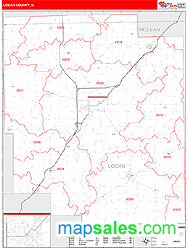 Logan County, IL Wall Map
