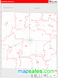 McDonough County, IL Zip Code Wall Map