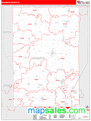 Macoupin County, IL Zip Code Wall Map