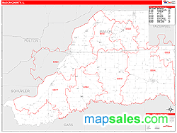 Mason County, IL Zip Code Wall Map