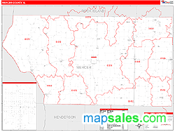 Mercer County, IL Wall Map