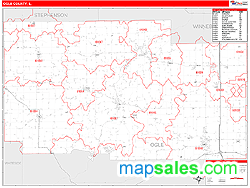 Ogle County, IL Zip Code Wall Map