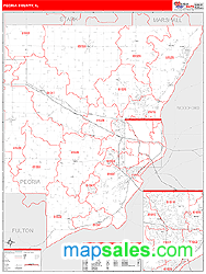 Peoria County, IL Wall Map