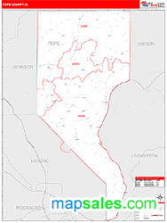 Pope County, IL Zip Code Wall Map