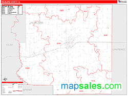 Richland County, IL Zip Code Wall Map