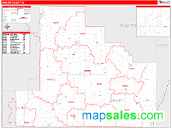 Shelby County, IL Zip Code Wall Map