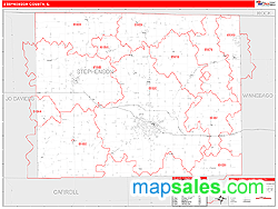 Stephenson County, IL Zip Code Wall Map