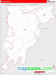 Wabash County, IL Zip Code Wall Map