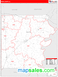 White County, IL Zip Code Wall Map