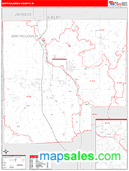 Bartholomew County, IN Zip Code Wall Map