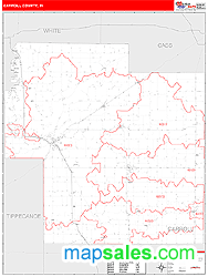 Carroll County, IN Zip Code Wall Map