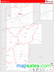 Clay County, IN Zip Code Wall Map