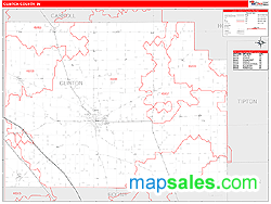 Clinton County, IN Zip Code Wall Map