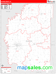 Daviess County, IN Zip Code Wall Map