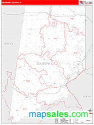 Dearborn County, IN Zip Code Wall Map