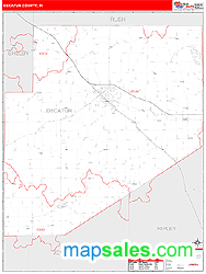 Decatur County, IN Zip Code Wall Map