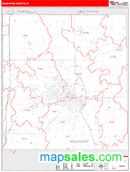 Delaware County, IN Zip Code Wall Map