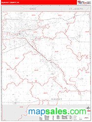 Elkhart County, IN Wall Map