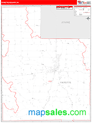 Fayette County, IN Zip Code Wall Map
