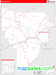 Floyd County, IN Zip Code Wall Map