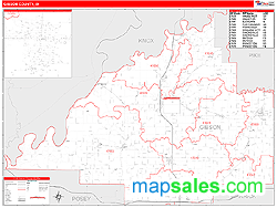 Gibson County, IN Wall Map