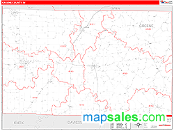 Greene County, IN Zip Code Wall Map