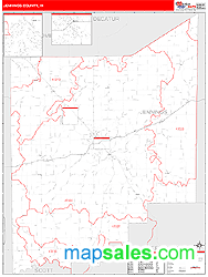 Jennings County, IN Zip Code Wall Map
