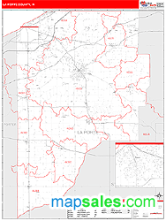 La Porte County, IN Zip Code Wall Map