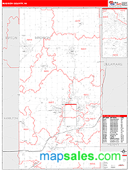 Madison County, IN Zip Code Wall Map