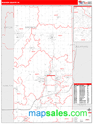 Madison County, IN Wall Map