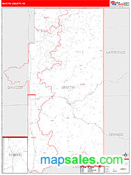 Martin County, IN Zip Code Wall Map