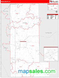Miami County, IN Zip Code Wall Map
