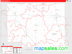 Noble County, IN Zip Code Wall Map